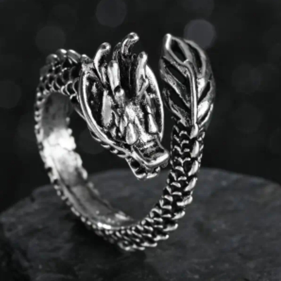 Men's Adjustable Dragon Ring - Picture 1 of 5